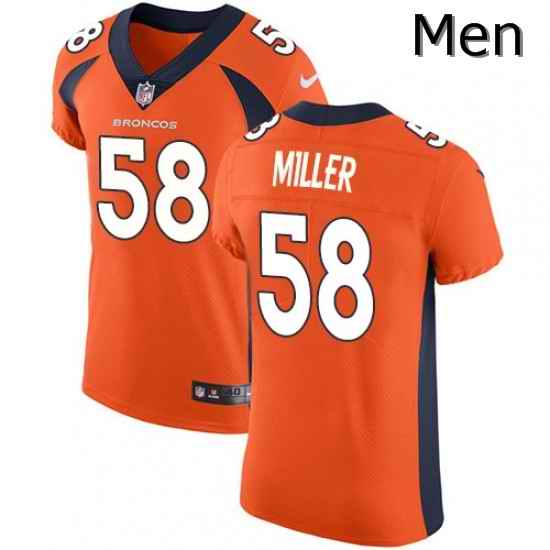 Men Nike Denver Broncos 58 Von Miller Orange Team Color Vapor Untouchable Elite Player NFL Jersey